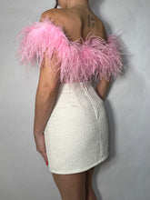 Off the shoulder, Pink, Ostrich Feather Bodysuit