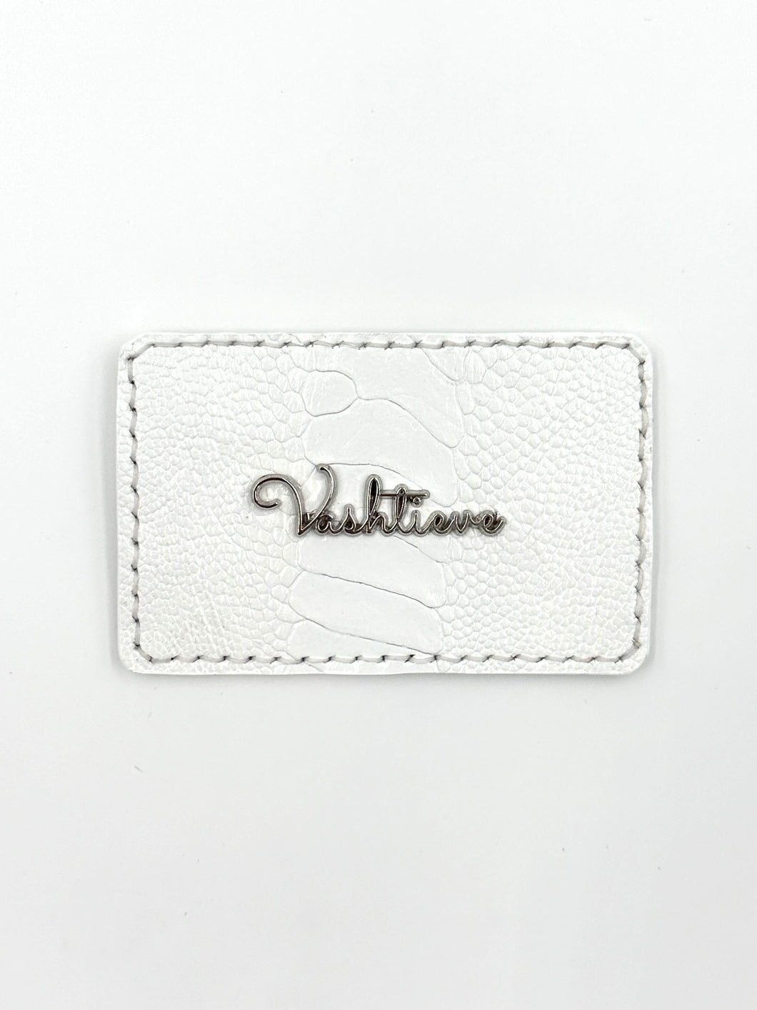 White Ostrich Leg Leather Card Holder