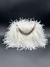 White Ostrich Feather Bag