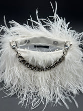 White Ostrich Feather Bag