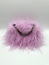 Lilac Ostrich Feather Bag, Front side