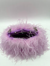 Lilac Ostrich Feather Bag, inside
