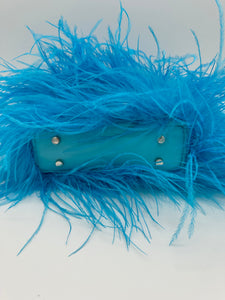 Turquoise Ostrich Feather Bag, Bottom side