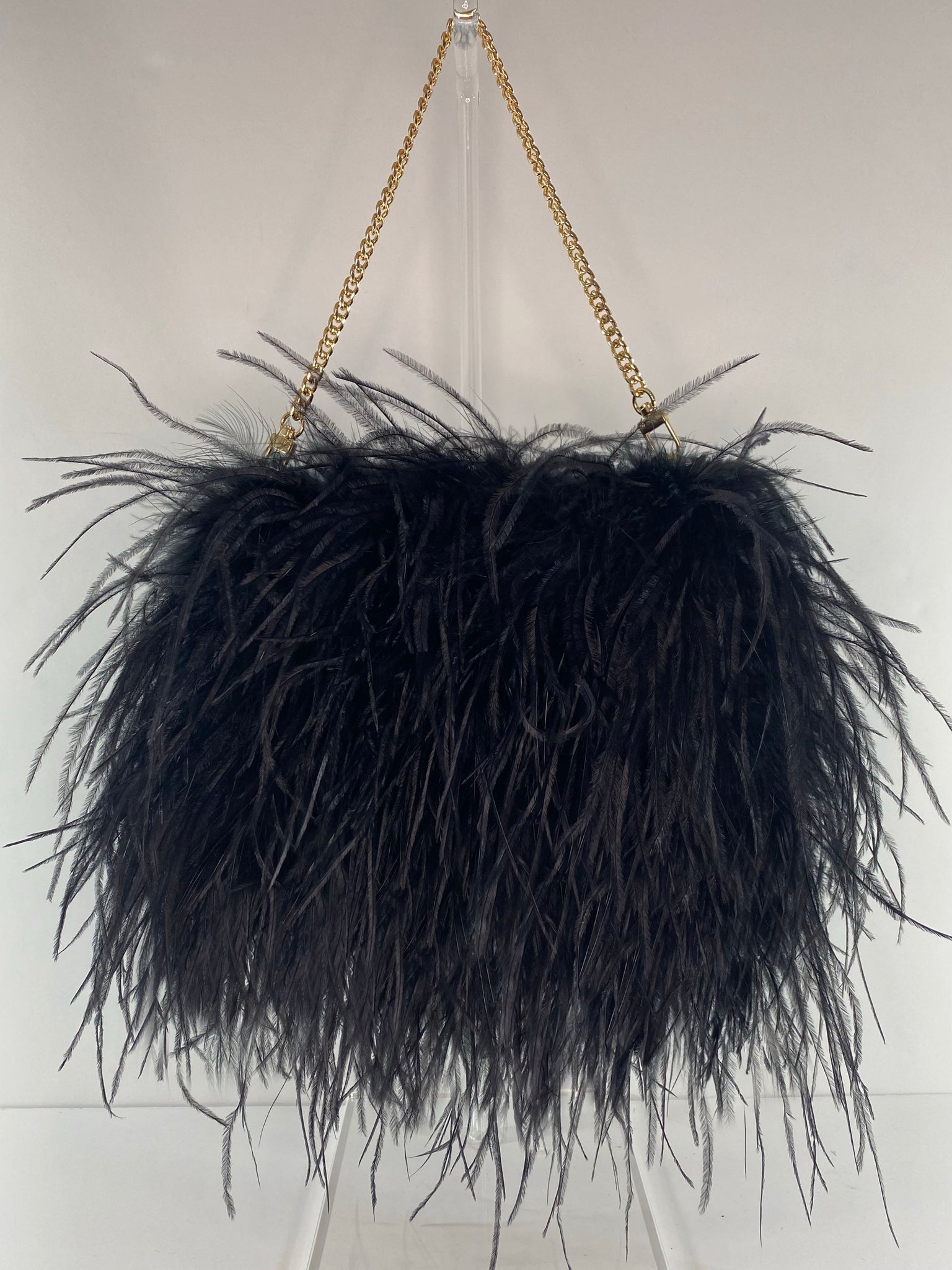 ZenTree Women's Luxury Ostrich Feather Handbag